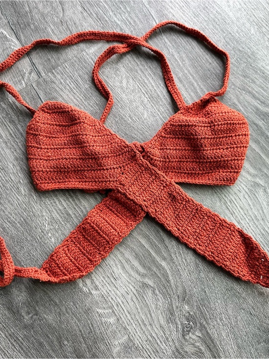 Andi Bagus Other - Women’s Crochet Bikini Top - Rust